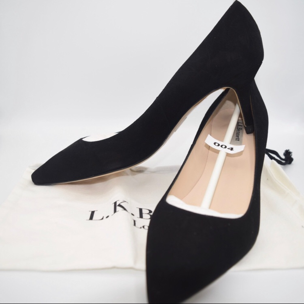 L.K. Bennett black suede heels. New never worn
